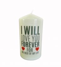Candle personalized with Decal Laser T (FC ME130BLU)