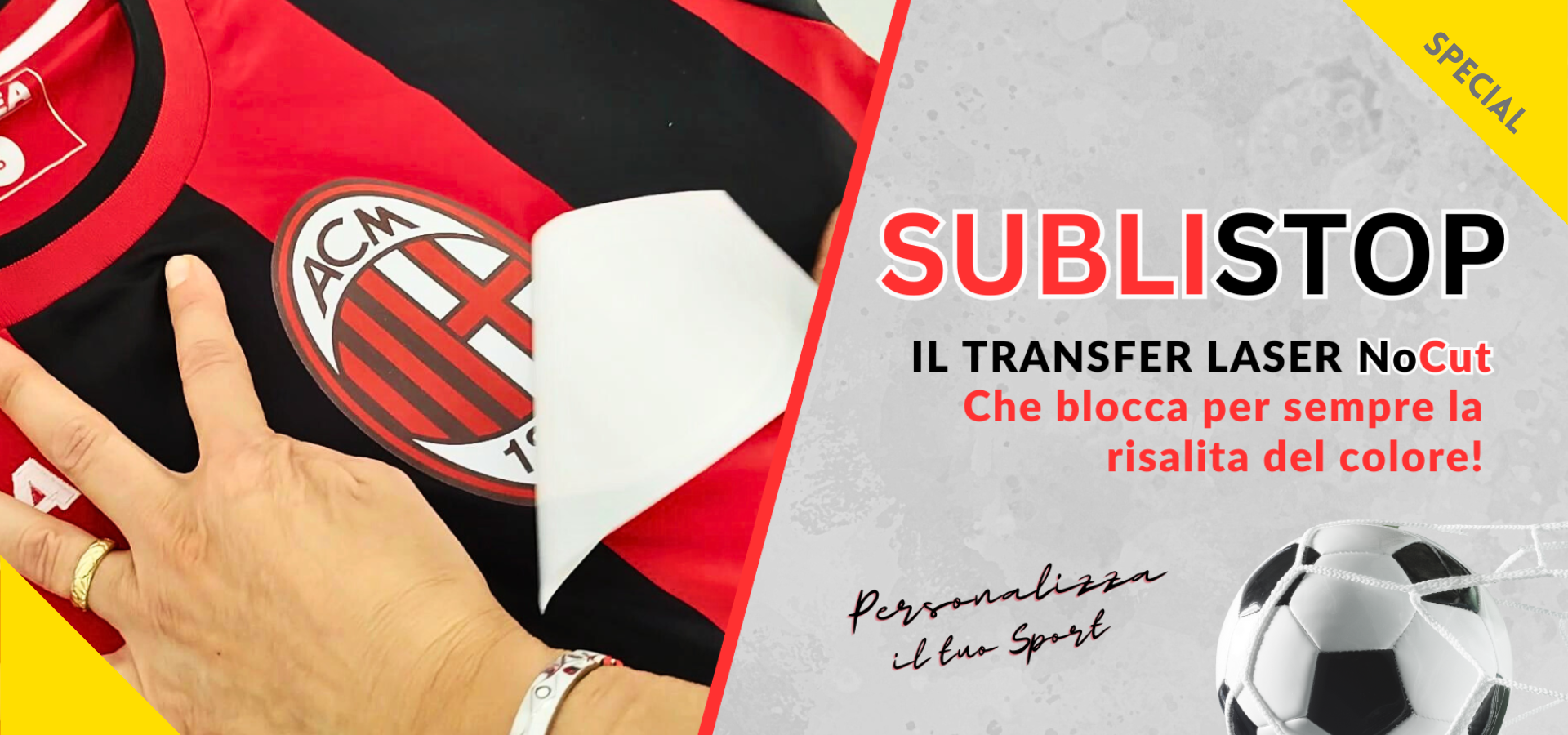 Transfer laser no cut SUBLISTOP per la personalizzazione di abbigliamento sportivo